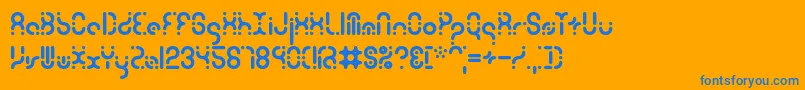 Zoetrope Font – Blue Fonts on Orange Background