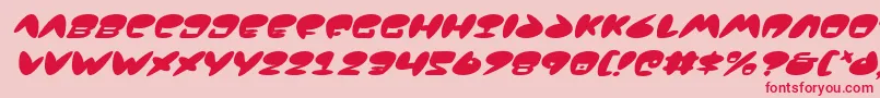 Fonte JacksonItalic – fontes vermelhas em um fundo rosa