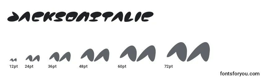 JacksonItalic Font Sizes