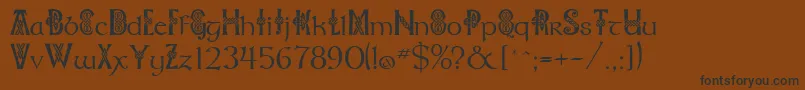 Celtknot-Schriftart – Schwarze Schriften auf braunem Hintergrund