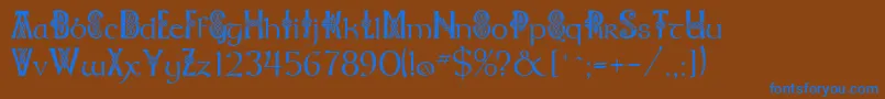 Celtknot Font – Blue Fonts on Brown Background