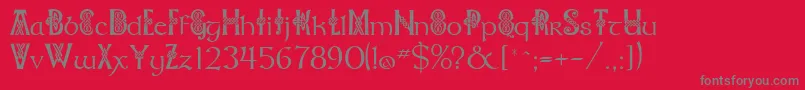 Celtknot Font – Gray Fonts on Red Background