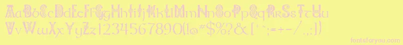 Celtknot Font – Pink Fonts on Yellow Background