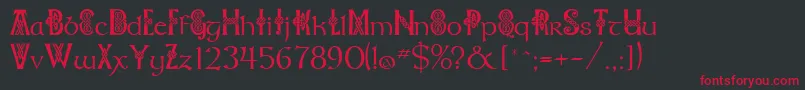 Celtknot Font – Red Fonts on Black Background