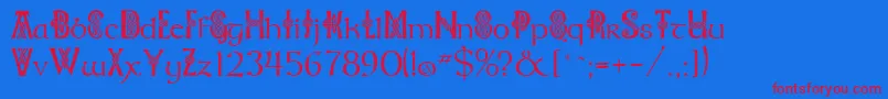 Celtknot Font – Red Fonts on Blue Background