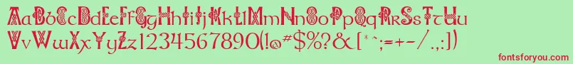 Celtknot Font – Red Fonts on Green Background
