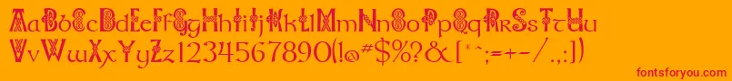 Celtknot Font – Red Fonts on Orange Background