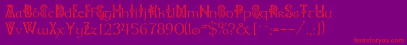 Celtknot Font – Red Fonts on Purple Background