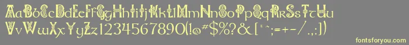 Celtknot-Schriftart – Gelbe Schriften auf grauem Hintergrund