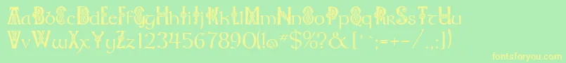 Celtknot Font – Yellow Fonts on Green Background