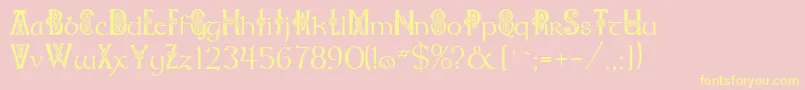 Celtknot-Schriftart – Gelbe Schriften auf rosa Hintergrund