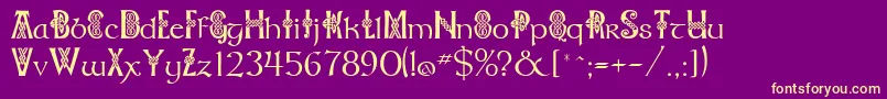 Celtknot Font – Yellow Fonts on Purple Background