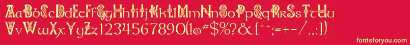 Celtknot Font – Yellow Fonts on Red Background