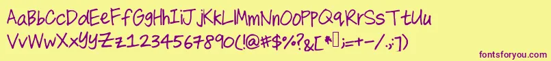 Allthatmatters Font – Purple Fonts on Yellow Background