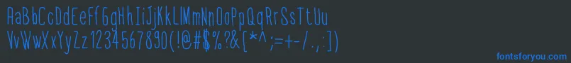 フォントThinfont – 黒い背景に青い文字