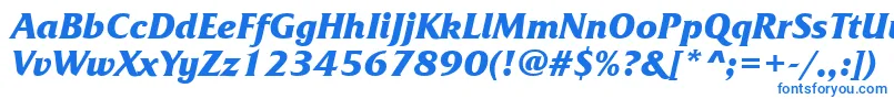 フォントFrq86C – 白い背景に青い文字