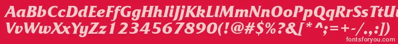 Frq86C Font – Pink Fonts on Red Background
