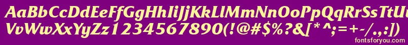 Frq86C Font – Yellow Fonts on Purple Background