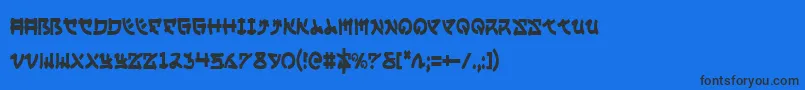 YamaMotoCondensed Font – Black Fonts on Blue Background