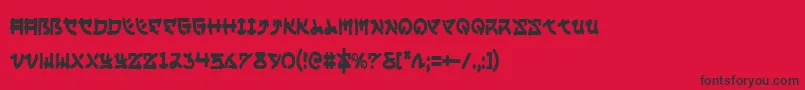 YamaMotoCondensed-fontti – mustat fontit punaisella taustalla