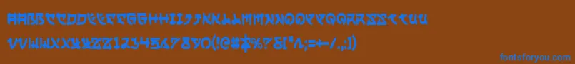 フォントYamaMotoCondensed – 茶色の背景に青い文字