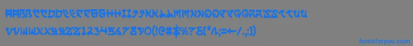 Fonte YamaMotoCondensed – fontes azuis em um fundo cinza