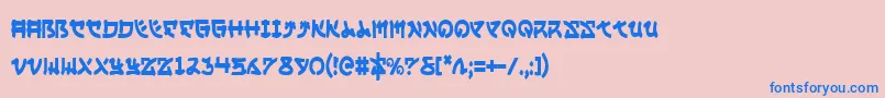 YamaMotoCondensed Font – Blue Fonts on Pink Background