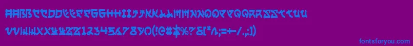 Czcionka YamaMotoCondensed – niebieskie czcionki na fioletowym tle