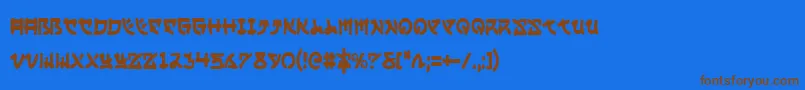 YamaMotoCondensed Font – Brown Fonts on Blue Background