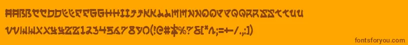 YamaMotoCondensed Font – Brown Fonts on Orange Background