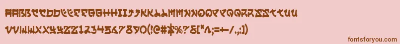 YamaMotoCondensed-Schriftart – Braune Schriften auf rosa Hintergrund