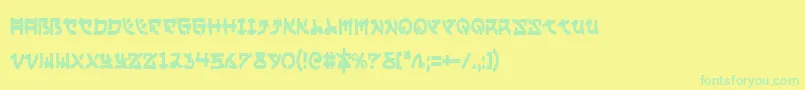YamaMotoCondensed Font – Green Fonts on Yellow Background