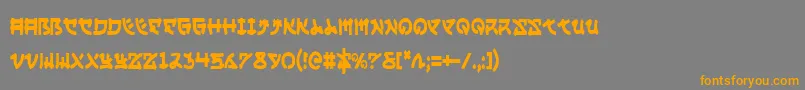 YamaMotoCondensed Font – Orange Fonts on Gray Background