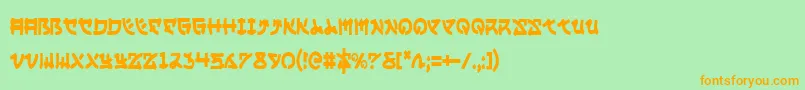 Police YamaMotoCondensed – polices orange sur fond vert