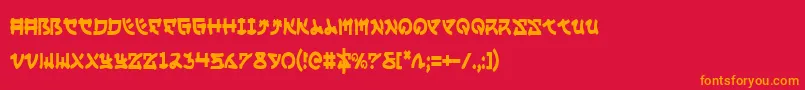 fuente YamaMotoCondensed – Fuentes Naranjas Sobre Fondo Rojo