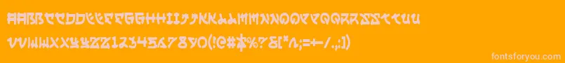 YamaMotoCondensed Font – Pink Fonts on Orange Background