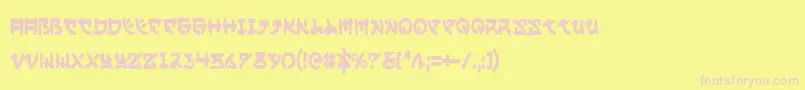 Fonte YamaMotoCondensed – fontes rosa em um fundo amarelo