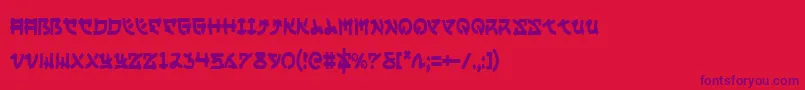 YamaMotoCondensed-fontti – violetit fontit punaisella taustalla