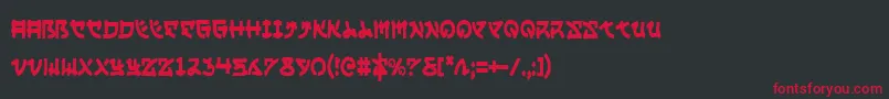 YamaMotoCondensed-Schriftart – Rote Schriften auf schwarzem Hintergrund