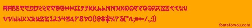 YamaMotoCondensed Font – Red Fonts on Orange Background