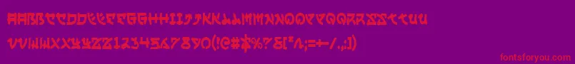 YamaMotoCondensed Font – Red Fonts on Purple Background
