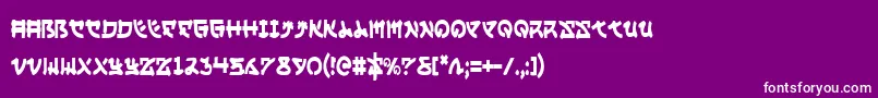 YamaMotoCondensed-Schriftart – Weiße Schriften auf violettem Hintergrund
