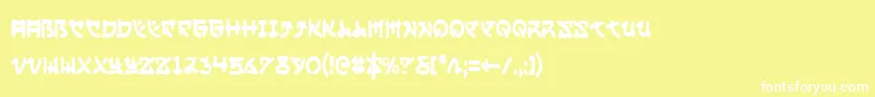 YamaMotoCondensed Font – White Fonts on Yellow Background