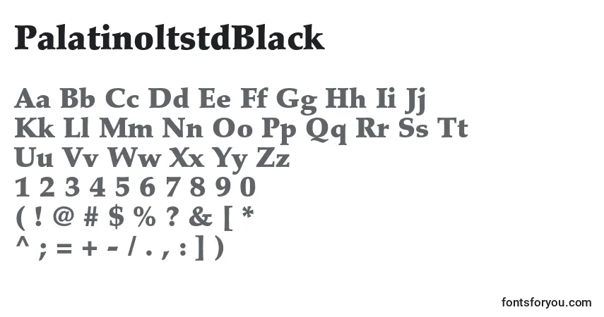 Шрифт PalatinoltstdBlack – алфавит, цифры, специальные символы