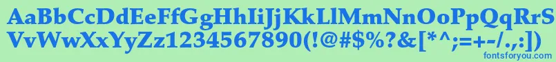 PalatinoltstdBlack Font – Blue Fonts on Green Background