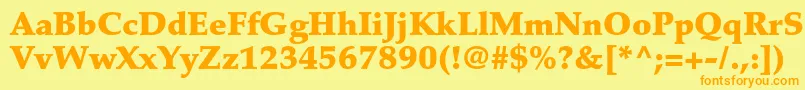 PalatinoltstdBlack Font – Orange Fonts on Yellow Background