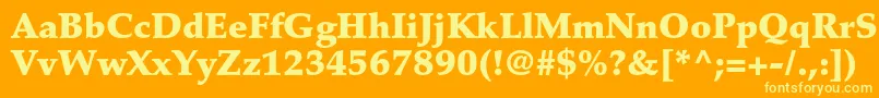 PalatinoltstdBlack Font – Yellow Fonts on Orange Background