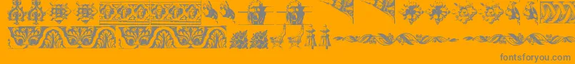 Шрифт OldOrnaments – серые шрифты на оранжевом фоне