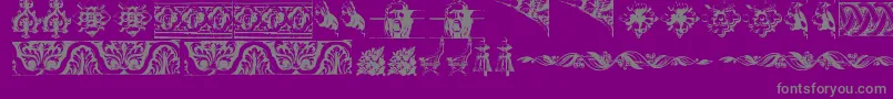フォントOldOrnaments – 紫の背景に灰色の文字