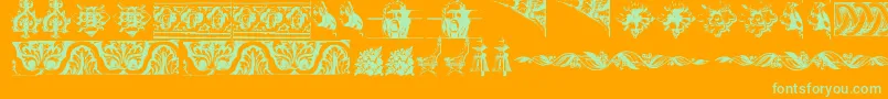 OldOrnaments Font – Green Fonts on Orange Background
